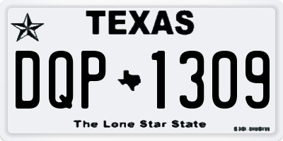 TX license plate DQP1309