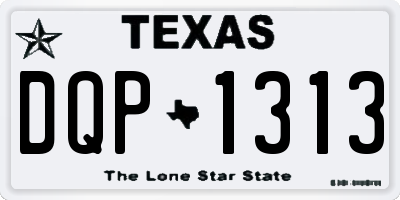 TX license plate DQP1313