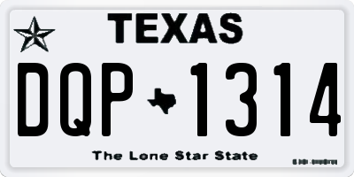 TX license plate DQP1314