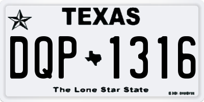TX license plate DQP1316