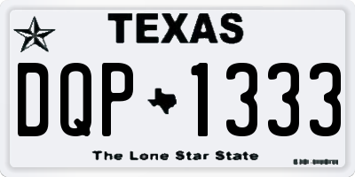 TX license plate DQP1333
