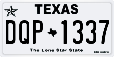 TX license plate DQP1337
