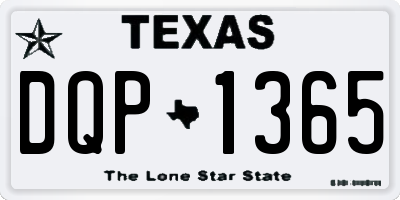 TX license plate DQP1365