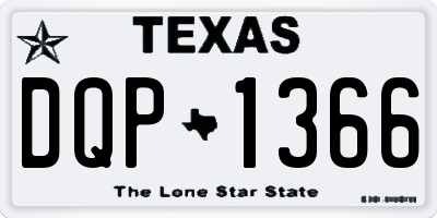 TX license plate DQP1366