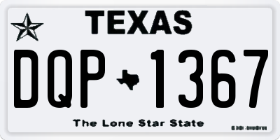 TX license plate DQP1367