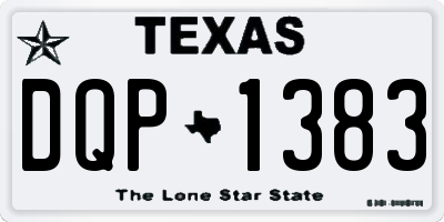 TX license plate DQP1383