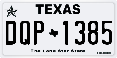 TX license plate DQP1385