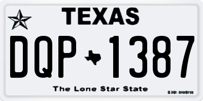 TX license plate DQP1387