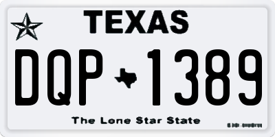 TX license plate DQP1389
