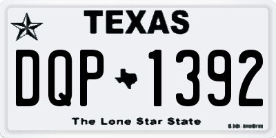TX license plate DQP1392