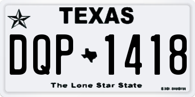 TX license plate DQP1418