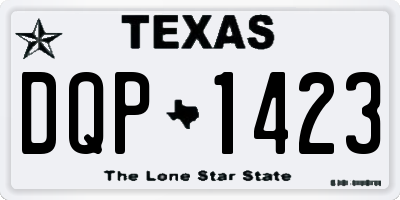 TX license plate DQP1423