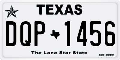 TX license plate DQP1456