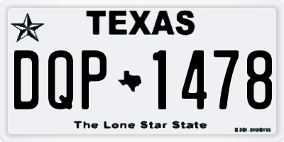 TX license plate DQP1478