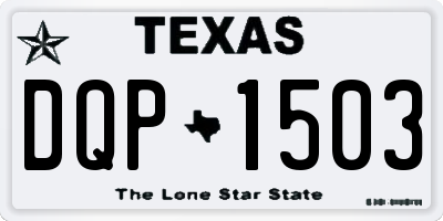 TX license plate DQP1503