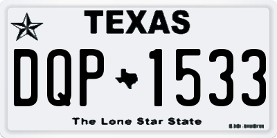 TX license plate DQP1533