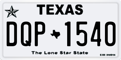TX license plate DQP1540