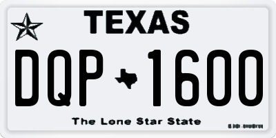 TX license plate DQP1600