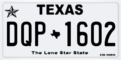 TX license plate DQP1602