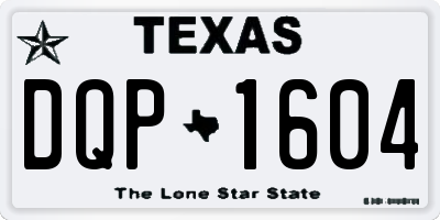TX license plate DQP1604