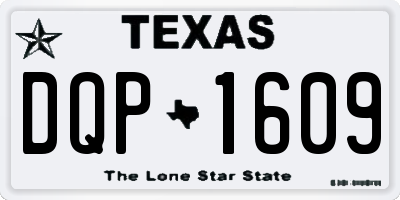 TX license plate DQP1609