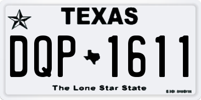 TX license plate DQP1611