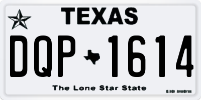 TX license plate DQP1614
