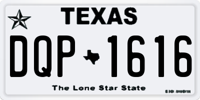 TX license plate DQP1616