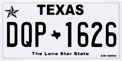 TX license plate DQP1626