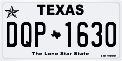 TX license plate DQP1630