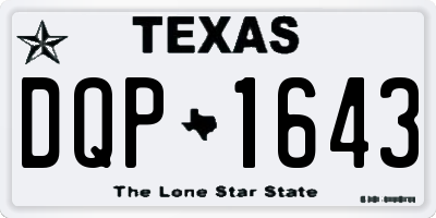 TX license plate DQP1643