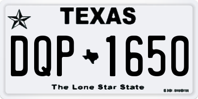 TX license plate DQP1650