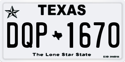 TX license plate DQP1670