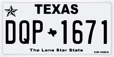 TX license plate DQP1671