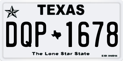 TX license plate DQP1678