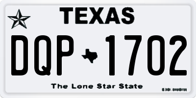 TX license plate DQP1702