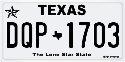 TX license plate DQP1703