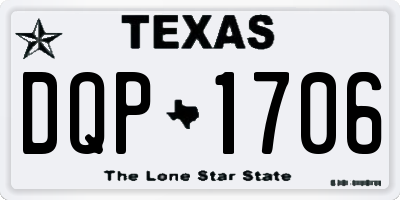 TX license plate DQP1706