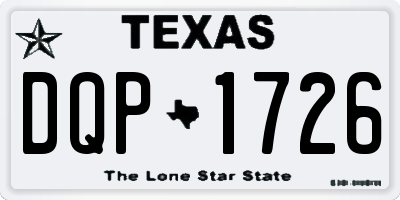 TX license plate DQP1726