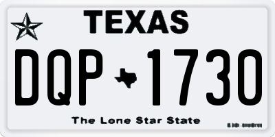 TX license plate DQP1730