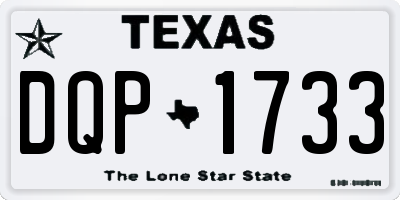 TX license plate DQP1733