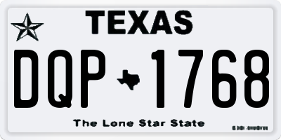 TX license plate DQP1768