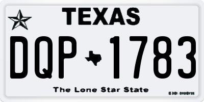 TX license plate DQP1783