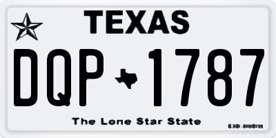TX license plate DQP1787