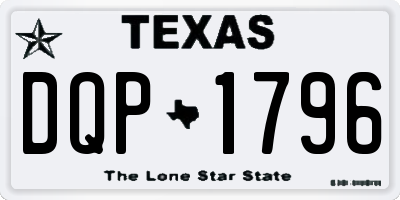 TX license plate DQP1796