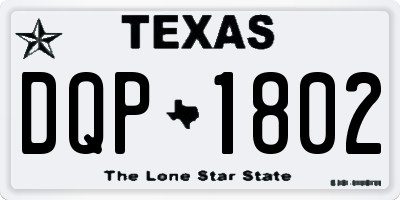 TX license plate DQP1802