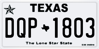 TX license plate DQP1803