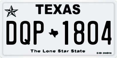 TX license plate DQP1804