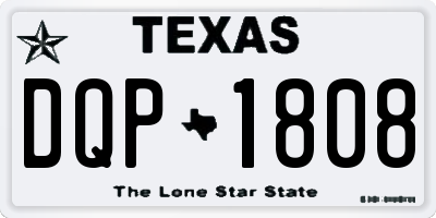 TX license plate DQP1808
