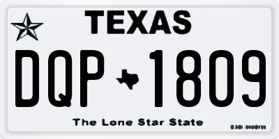 TX license plate DQP1809